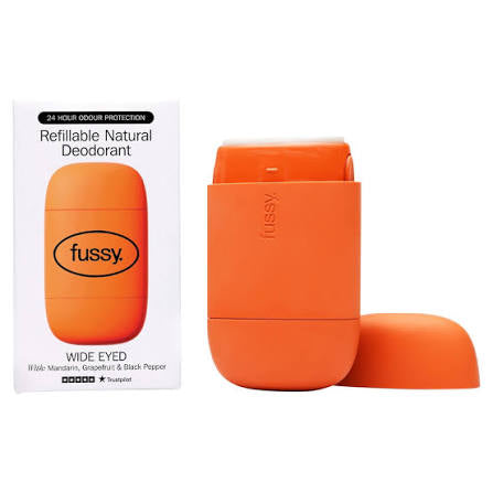FUSSY Wide Eyed Refillable Natural Deodorant, Starter Pack, 40g